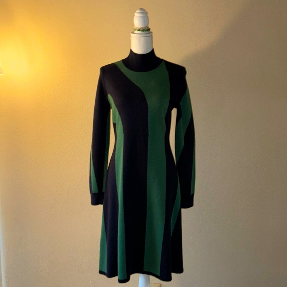 Elegant Green and Black Dress